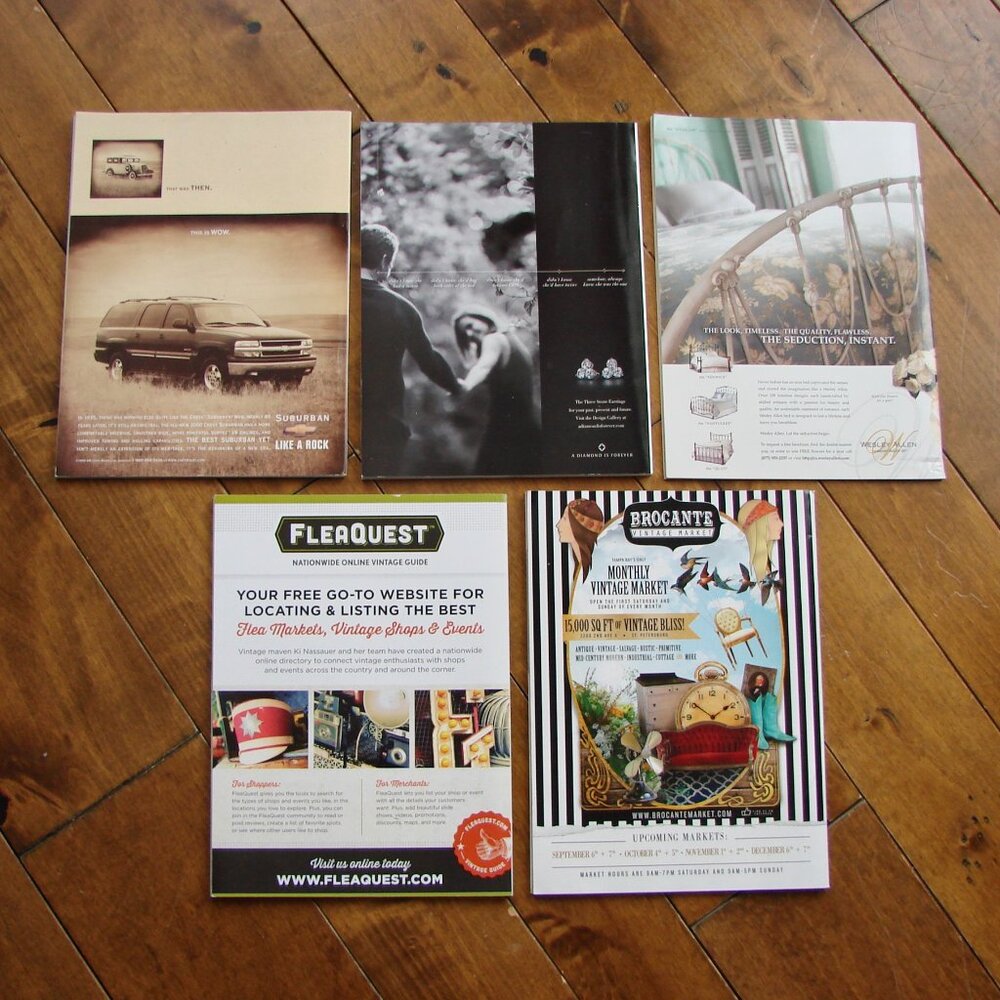 Flea Market Vintage Antique Decorating Magazines Lot of 5 Country Cottage Style - Picture 2 of 16